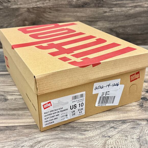 FITFLOP 10 Leather Rally Speckle Sole Slip On Trainers Skate Sneakers Soft Grey - Picture 10 of 10